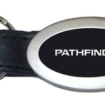 Nissan Pathfinder Oval Leather Key Fob - Black