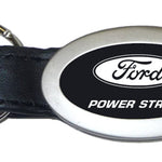 Ford Powerstroke Oval Leather Key Fob - Black