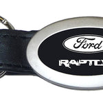 Ford Raptor Oval Leather Key Fob - Black