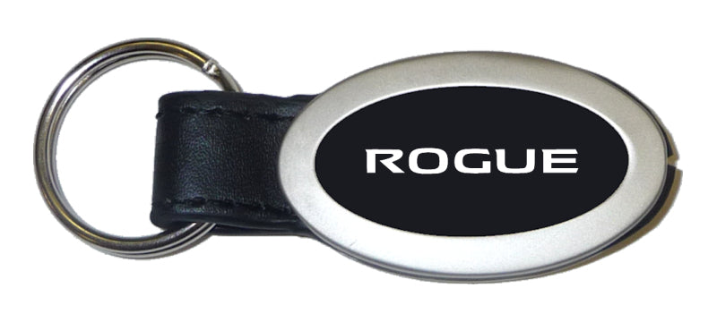 Nissan Rogue Oval Leather Key Fob - Black