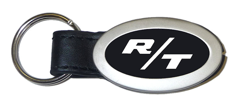 Dodge RT Oval Leather Key Fob - Black