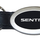 Nissan Sentra Oval Leather Key Fob - Black