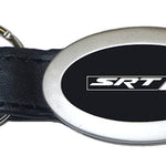 Dodge SRT-8 Oval Leather Key Fob - Black