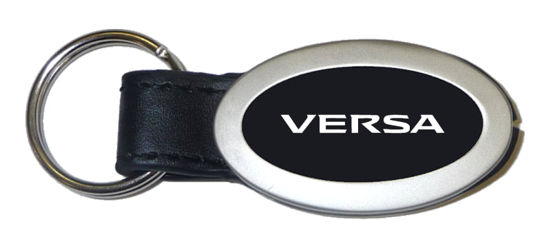 Nissan Versa Oval Leather Key Fob - Black