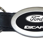 Ford Escape Oval Leather Key Fob - Black