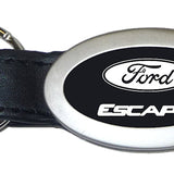 Ford Escape Oval Leather Key Fob - Black