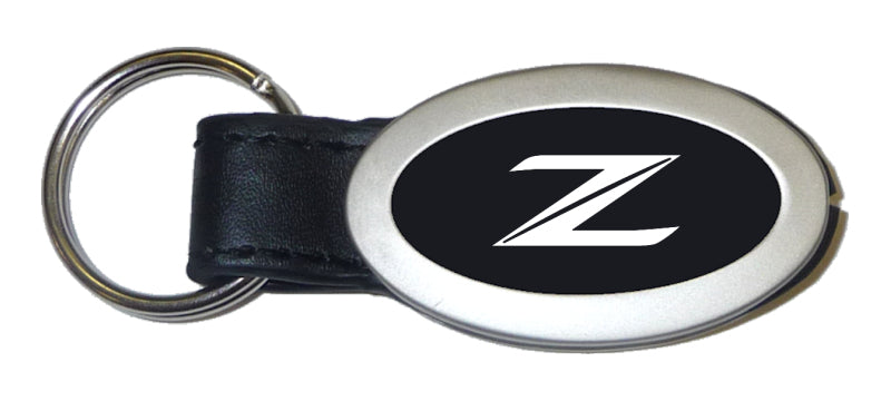 Nissan Z (New) Oval Leather Key Fob - Black