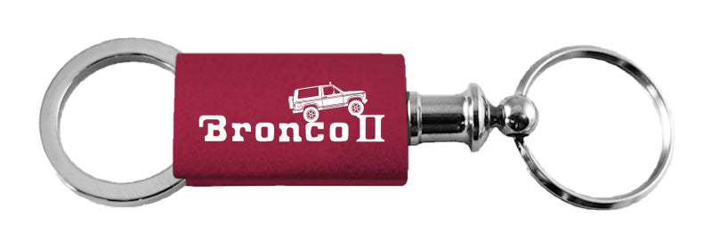 Ford Bronco II Climbing Aluminum Valet Key Fob - Burgundy