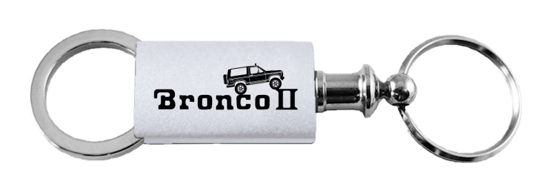 Ford Bronco II Climbing Anodized Aluminum Valet Key Fob - Silver