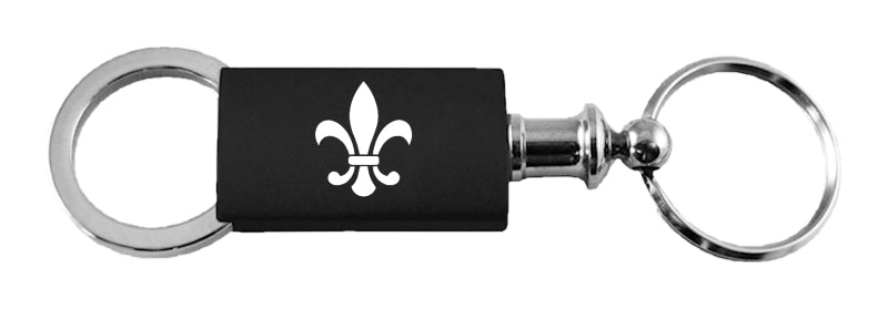 Novelty Fleur-De-Lis Anodized Aluminum Valet Key Fob - Black