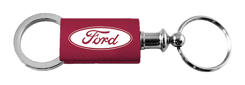 Ford Anodized Aluminum Valet Key Fob - Burgundy