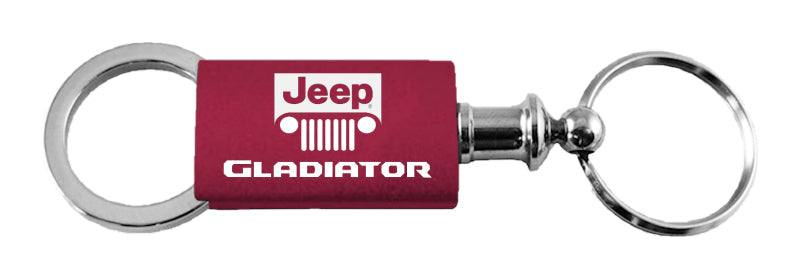 Jeep Gladiator Anodized Aluminum Valet Key Fob - Burgundy