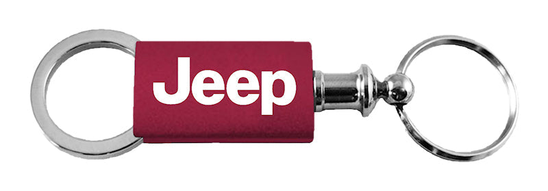 Jeep Anodized Aluminum Valet Key Fob - Burgundy