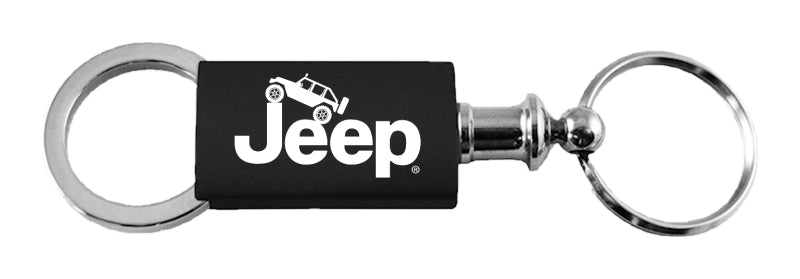 Jeep Climbing Anodized Aluminum Valet Key Fob - Black