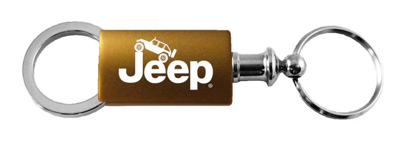 Jeep Climbing Anodized Aluminum Valet Key Fob - Gold