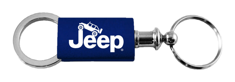 Jeep Climbing Anodized Aluminum Valet Key Fob - Navy