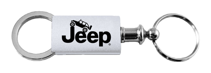 Jeep Climbing Anodized Aluminum Valet Key Fob - Silver