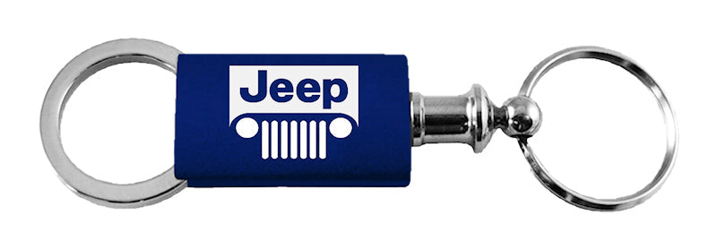 Jeep Grill Anodized Aluminum Valet Key Fob - Navy