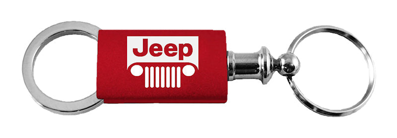 Jeep Grill Anodized Aluminum Valet Key Fob - Red