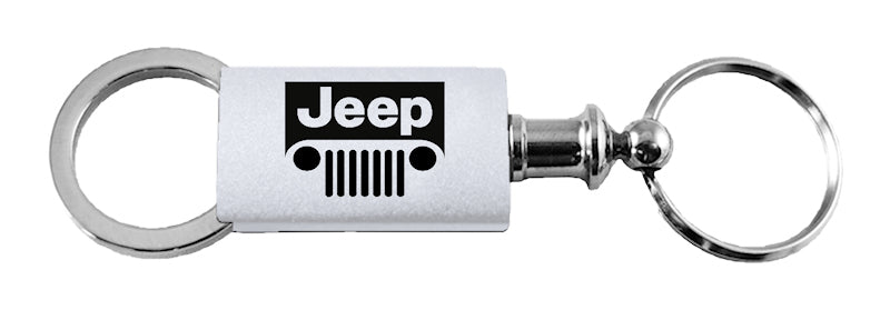 Jeep Grill Anodized Aluminum Valet Key Fob - Silver