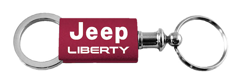 Jeep Liberty Anodized Aluminum Valet Key Fob - Burgundy