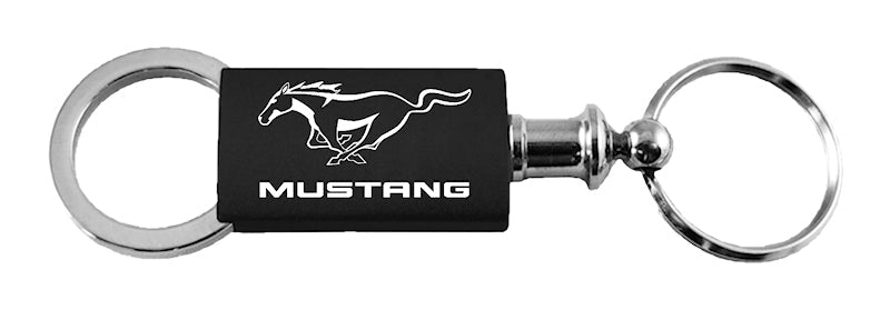 Mustang Anodized Aluminum Valet Key Fob - Black