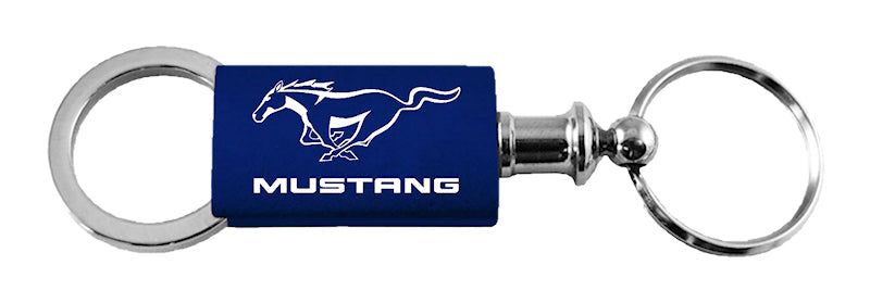 Mustang Anodized Aluminum Valet Key Fob - Navy