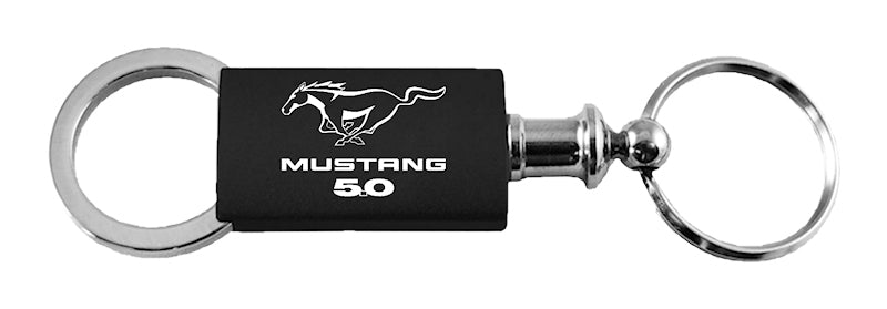 Mustang 5.0 Anodized Aluminum Valet Key Fob - Black