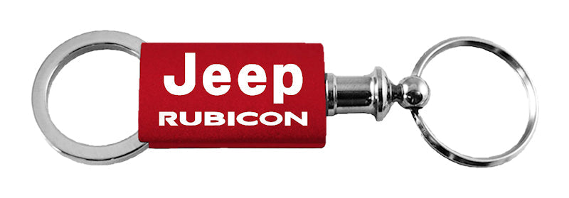 Jeep Rubicon Anodized Aluminum Valet Key Fob - Red