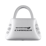 Dodge Charger Jeweled Purse Key Fob - Silver