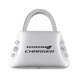 Dodge Charger Jeweled Purse Key Fob - Silver