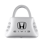 Honda Civic (Reverse C) Jeweled Purse Key Fob - Silver