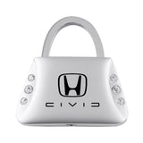 Honda Civic (Reverse C) Jeweled Purse Key Fob - Silver