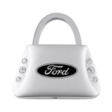 Ford Jeweled Purse Key Fob - Silver