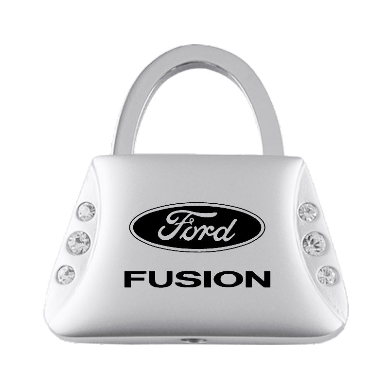 Ford Fusion Jeweled Purse Key Fob - Silver