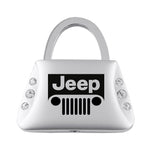 Jeep Grill Jeweled Purse Key Fob - Silver