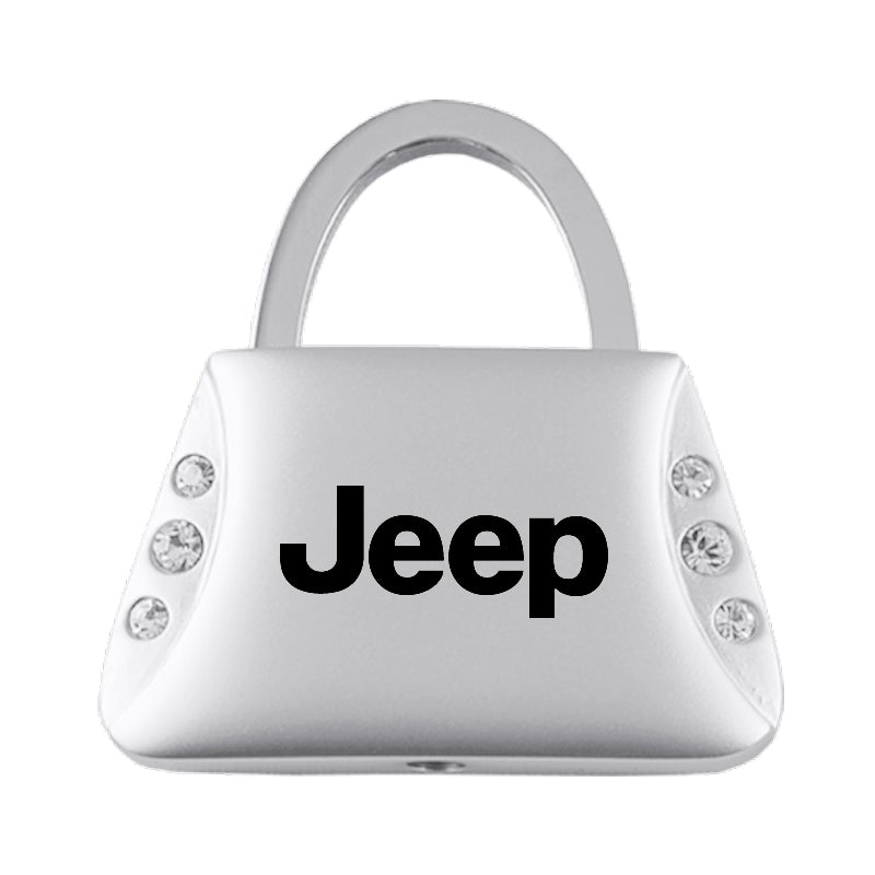 Jeep Jeweled Purse Key Fob - Silver