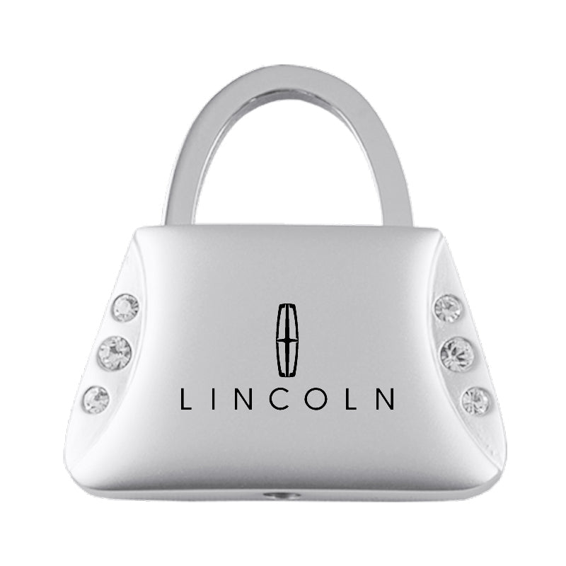 Lincoln Jeweled Purse Key Fob - Silver