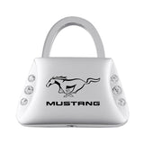 Mustang Jeweled Purse Key Fob - Silver