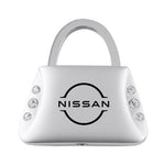 Nissan Logo Jeweled Purse Key Fob - Silver