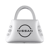 Nissan Logo Jeweled Purse Key Fob - Silver