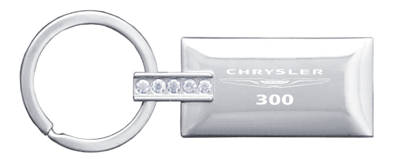 Chrysler 300 Jeweled Rectangular Key Fob - Silver