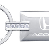 Honda Accord Jeweled Rectangular Key Fob - Silver