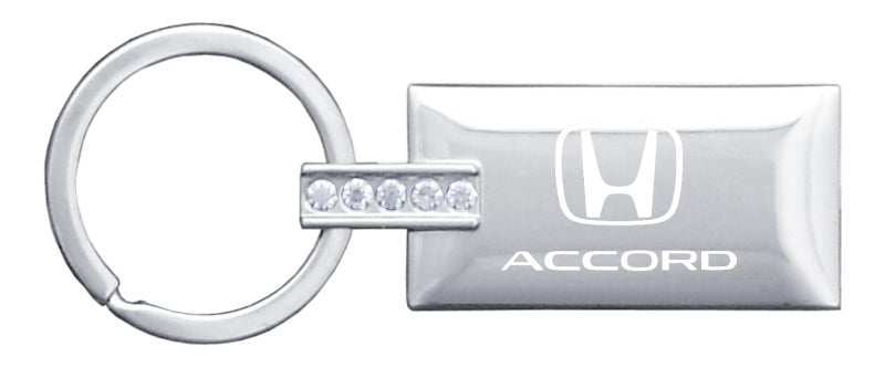 Honda Accord Jeweled Rectangular Key Fob - Silver