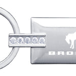 Ford Bronco 2020 Jeweled Rectangular Key Fob - Silver