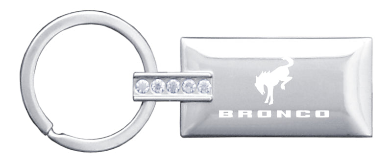 Ford Bronco 2020 Jeweled Rectangular Key Fob - Silver