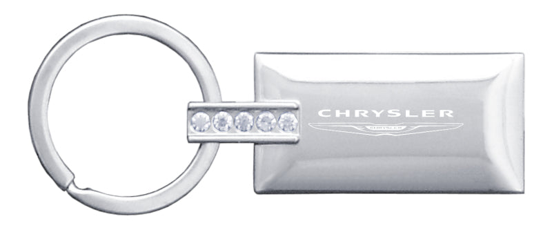 Chrysler Jeweled Rectangular Key Fob - Silver