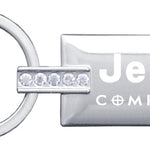 Jeep Compass Jeweled Rectangular Key Fob - Silver