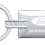 Ford Super Duty Jeweled Rectangular Key Fob - Silver