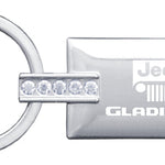 Jeep Gladiator Jeweled Rectangular Key Fob - Silver